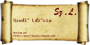Szoó Lúcia névjegykártya